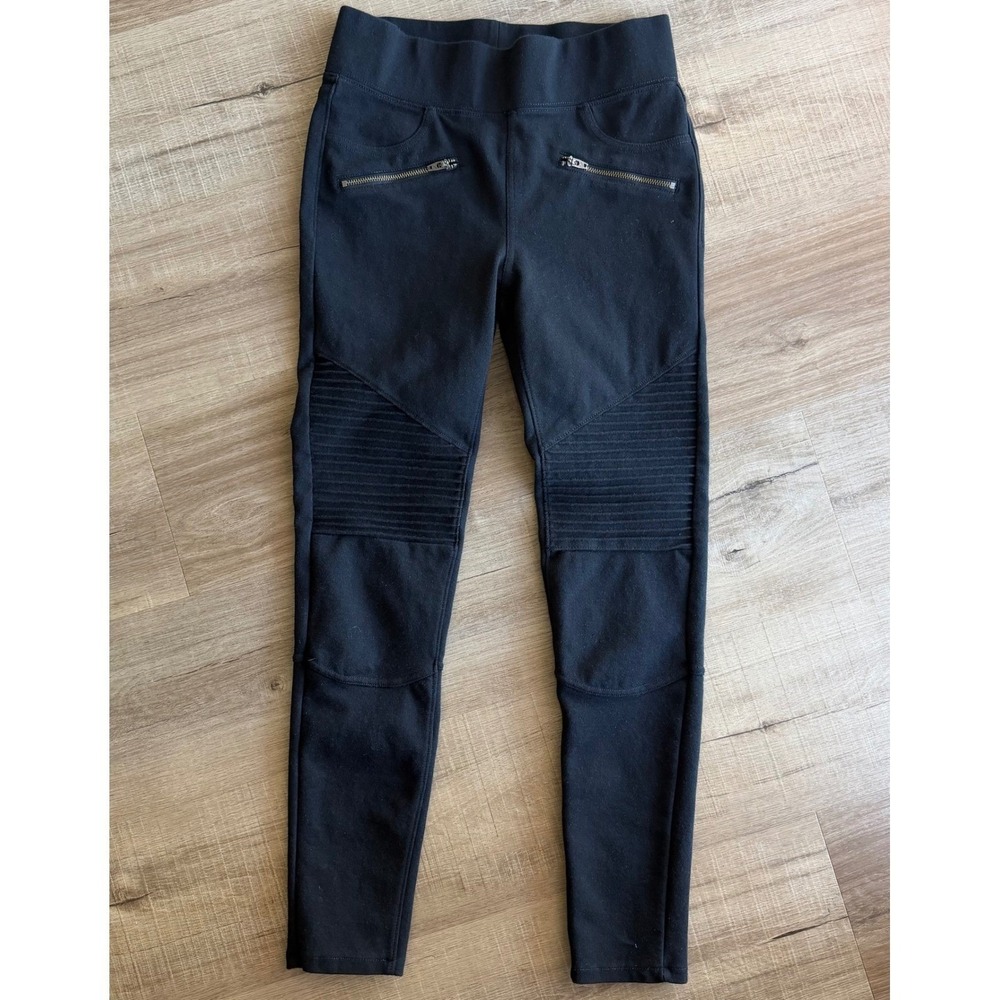 American Eagle Black Moto Leggings‎ Ribbed Knee Zipper Detail Small